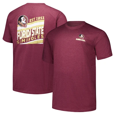 T-shirt délavé idéal pour hommes Fanatics Garnet Florida State Seminoles Big & Tall