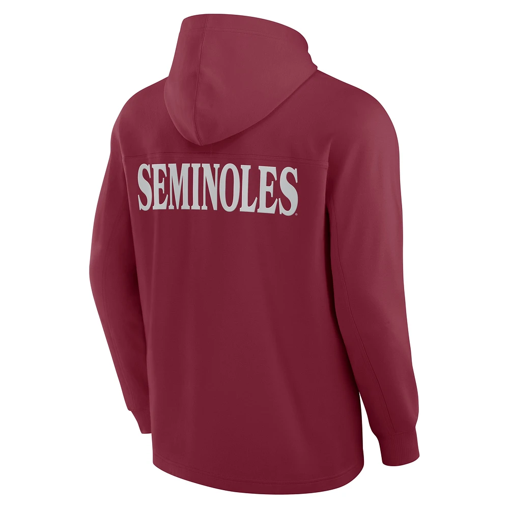 Men's Fanatics Garnet Florida State Seminoles Blaze Tri-Blend Pullover Hoodie