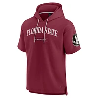 Sweat à capuche manches courtes Ready pour hommes Fanatics Garnet Florida State Seminoles