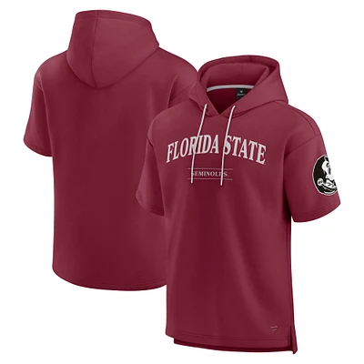 Men's Fanatics Garnet Florida State Seminoles Ready Short Sleeve Pullover Hoodie