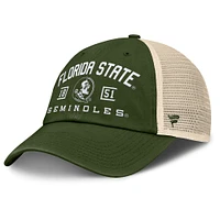 Men's Fanatics Olive Florida State Seminoles OHT Military Appreciation Frontier Trucker Adjustable Hat