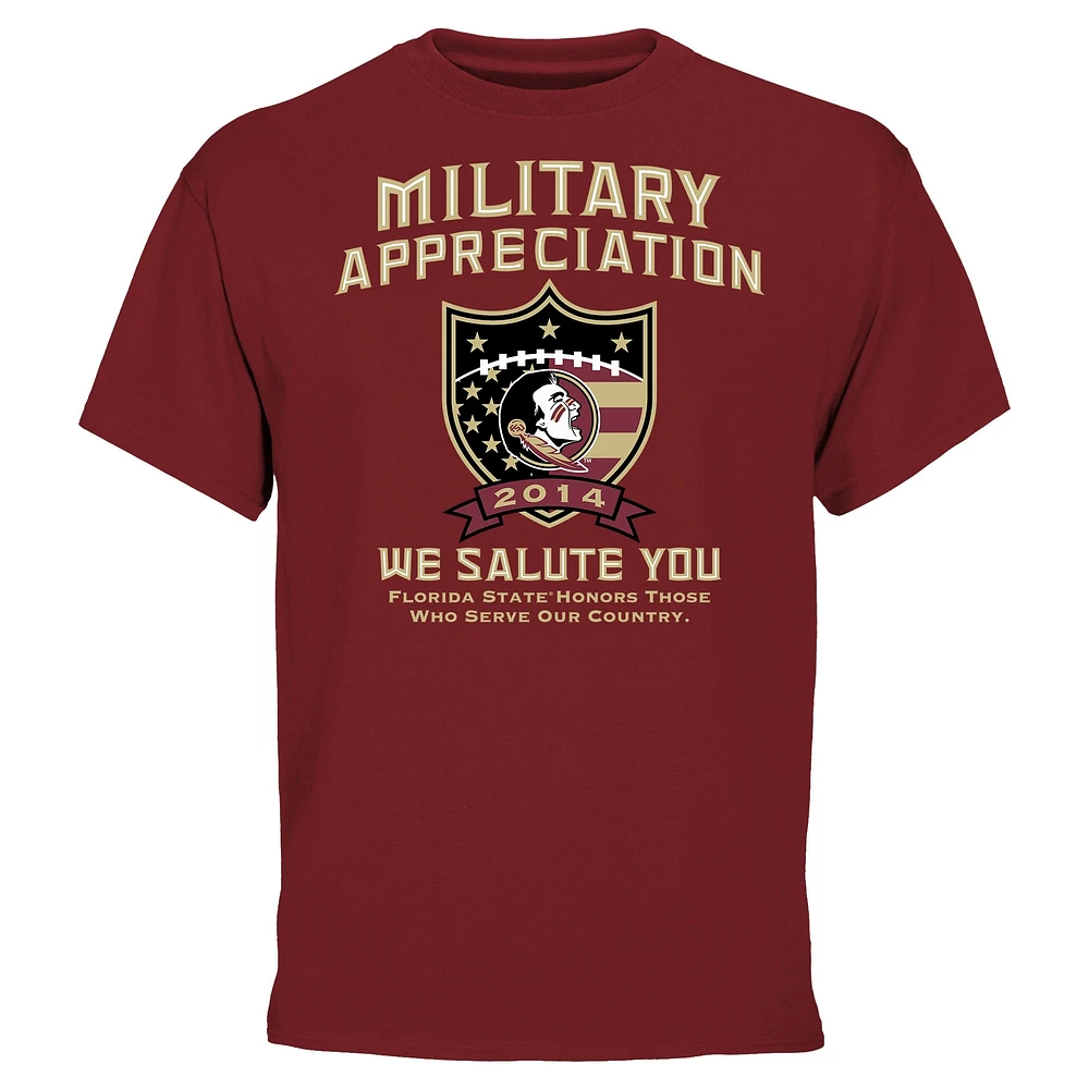 Mens Florida State Seminoles Garnet 2014 Military Day T-Shirt