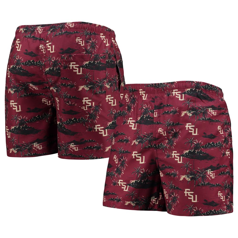 Men's FOCO Garnet Florida State Seminoles Island Palm Swim Trunks