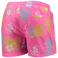 Men's FOCO Pink Florida State Seminoles Neon Floral Swim Trunks