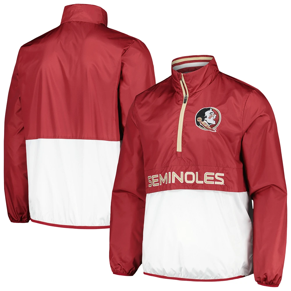 Men's G-III Sports by Carl Banks Garnet Florida State Seminoles Cornerman Half-Zip Top