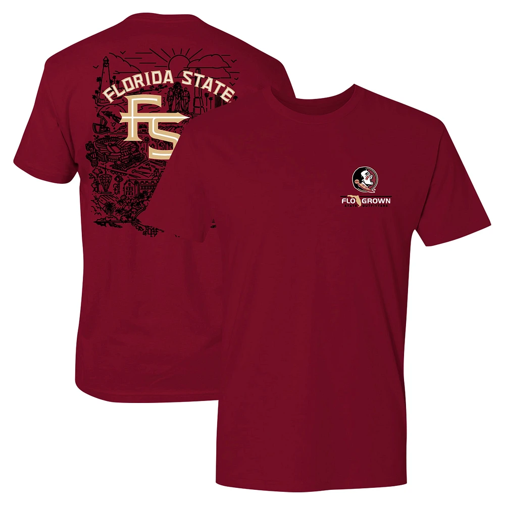 Men's Garnet Florida State Seminoles City Line T-Shirt