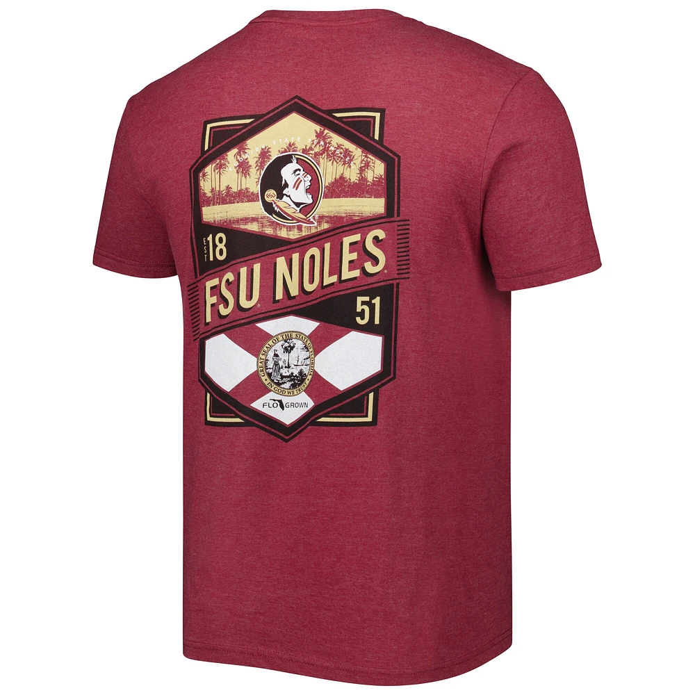 T-shirt grenat Florida State Seminoles Double Diamond Crest pour homme