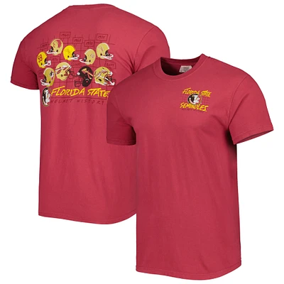 Men's Garnet Florida State Seminoles Vault Helmet History Comfort T-Shirt