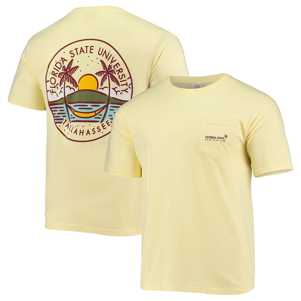 T-shirt à poche Gold Florida State Seminoles Circle Scene pour homme