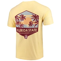 T-shirt à poche aux couleurs confortables de l'État Floride Seminoles Landscape Shield pour homme