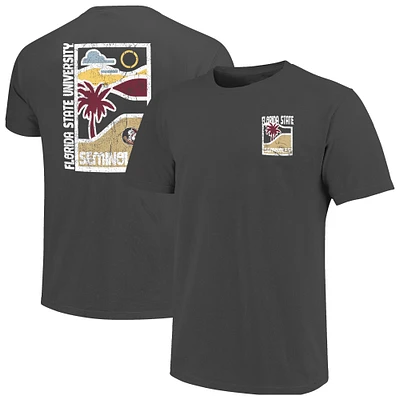 T-shirt graphite pour homme, motif graphique effet vieilli, couleurs confort, style minimaliste, Florida State Seminoles