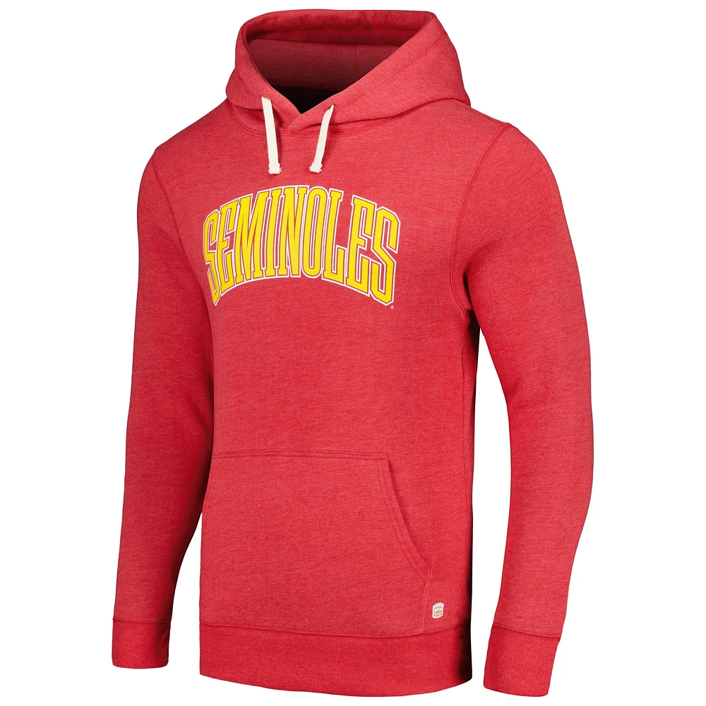 Men's Homefield Crimson Florida State Seminoles Tri-Blend Pullover Hoodie