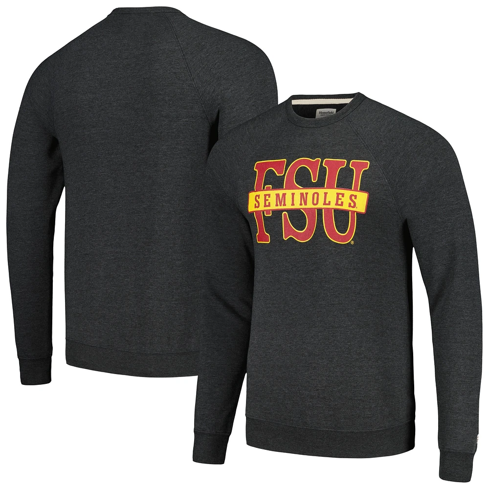 Sweat-shirt à col rond en trois mélanges Homefield Heather Charcoal pour hommes, Florida State Seminoles