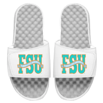 Florida State Seminoles ISlide Beach Club Retro Banner Slide Sandals - White