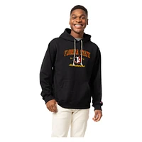 Men's League Collegiate Wear Black Florida State Seminoles Arch Script Essential Fleece 2.0 Pullover Hoodie