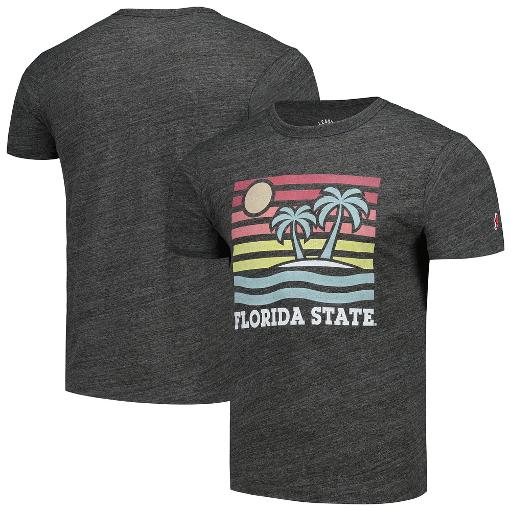 T-shirt triple mélange pour hommes League Collegiate Wear Heather Charcoal Florida State Seminoles Hyper Local Victory Falls