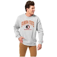 Men's League Collegiate Wear Heather Gray Florida State Seminoles Tall Arch Essential 2.0 Pullover Sweatshirt