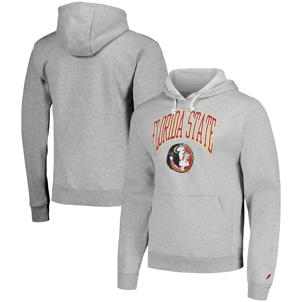 Sweat à capuche pour hommes League Collegiate Wear Heather Grey Florida State Seminoles Tall Arch Essential