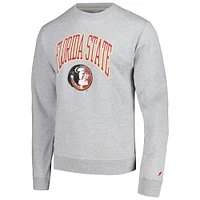 Men's League Collegiate Wear Heather Gray Florida State Seminoles Tall Arch Essential Pullover Sweatshirt