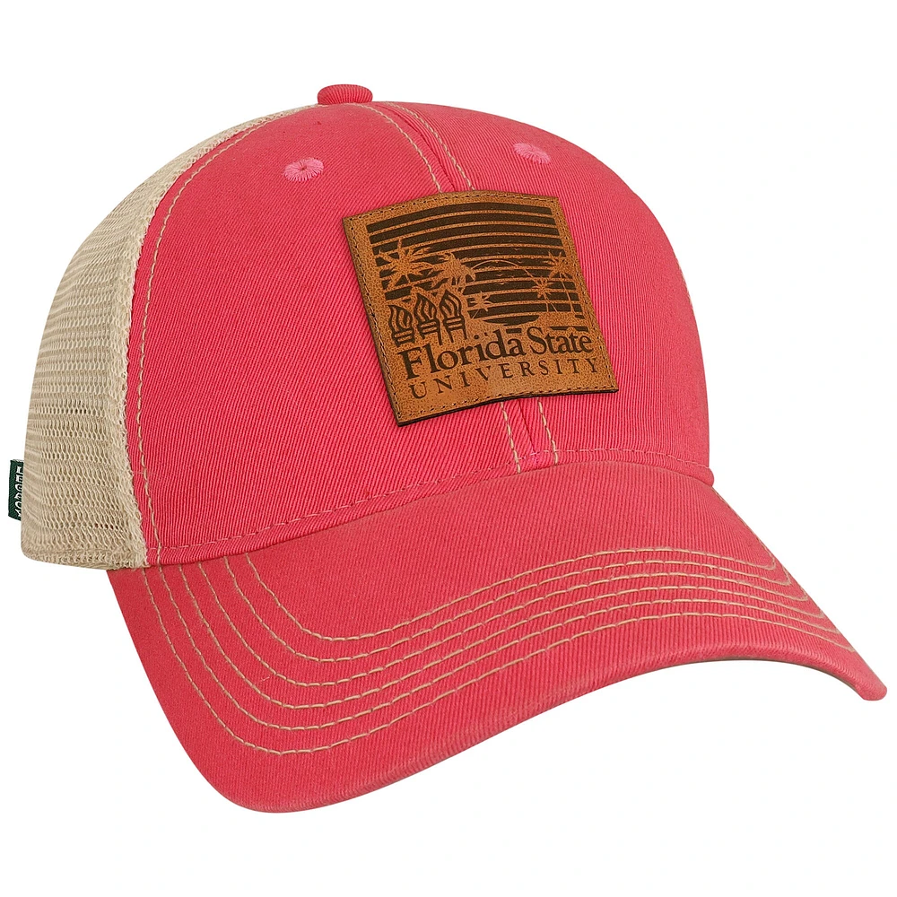 Men's League Collegiate Wear Pink Florida State Seminoles Beach Club Palms Trucker Snapback Casquette réglable