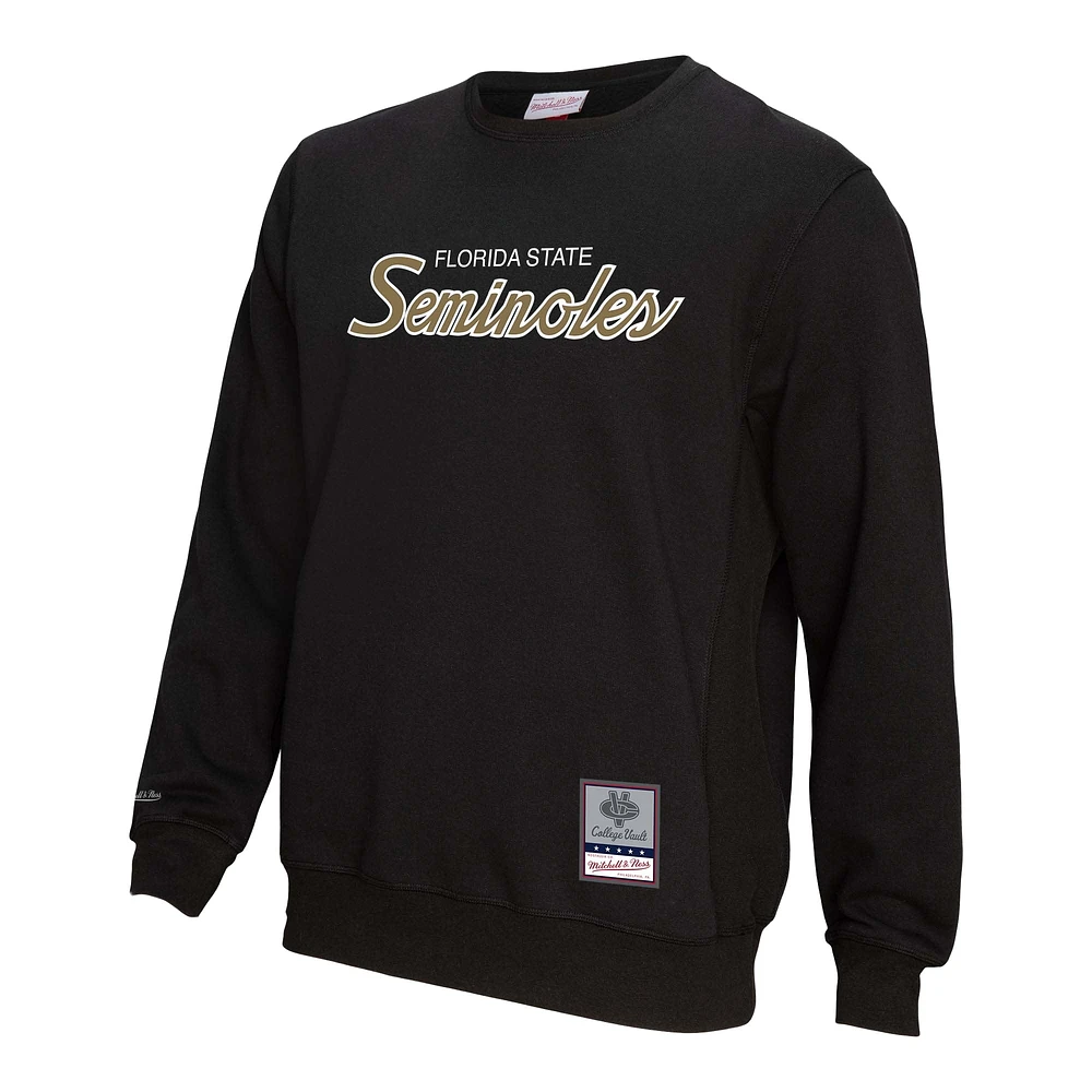 Men's Mitchell & Ness  Black Florida State Seminoles Elite Script Pullover Sweatshirt