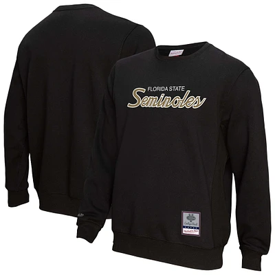 Men's Mitchell & Ness  Black Florida State Seminoles Elite Script Pullover Sweatshirt