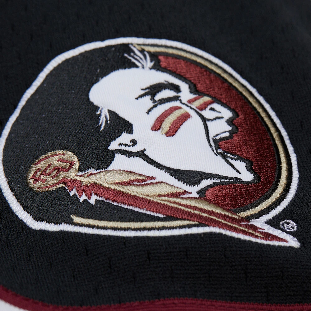 Men's Mitchell & Ness Black Florida State Seminoles On The Clock Full-Button Fashion Jersey