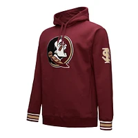 Sweat à capuche en polaire Chainstich pour homme Mitchell & Ness Garnet Florida State Seminoles