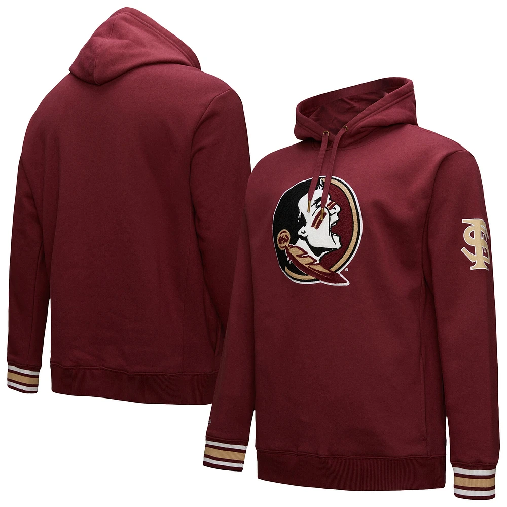 Sweat à capuche en polaire Chainstich pour homme Mitchell & Ness Garnet Florida State Seminoles