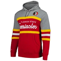 Sweat à capuche Mitchell & Ness Garnet Florida State Seminoles Head Coach pour hommes