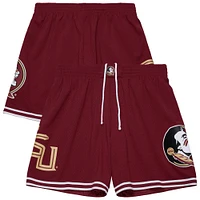 Short en maille avec logo actuel de l'équipe des Seminoles l'État Floride pour homme Mitchell & Ness Garnet