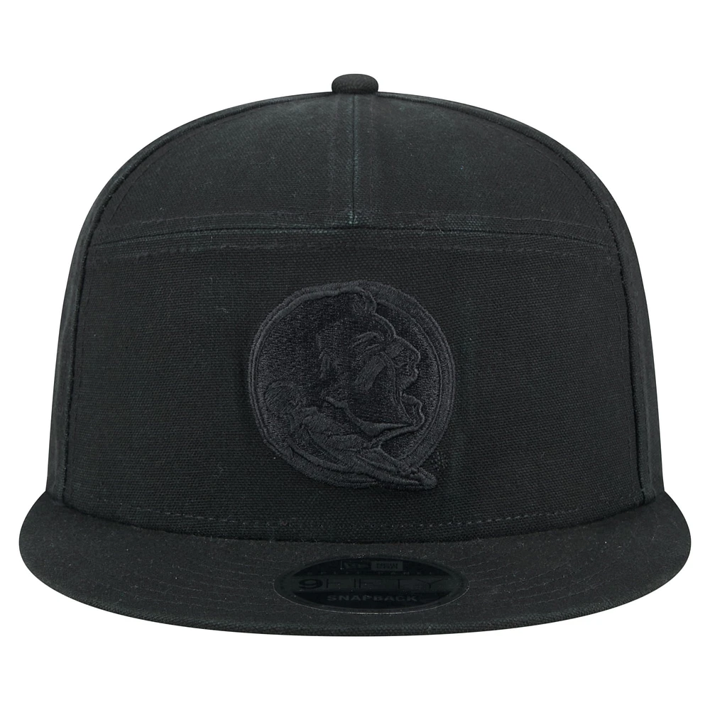 Casquette snapback 9FIFTY Adventure noire en toile pour homme, modèle Florida State Seminoles, New Era