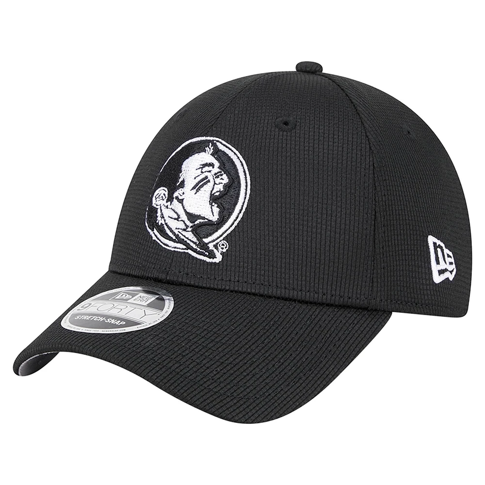 Casquette ajustable extensible à boutons-pression Pivot 9FORTY Florida State Seminoles pour homme New Era noire