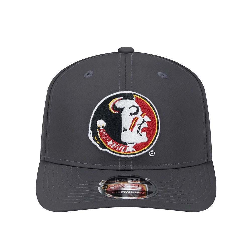 Casquette extensible à boutons-pression 9SEVENTY Florida State Seminoles New Era anthracite pour homme