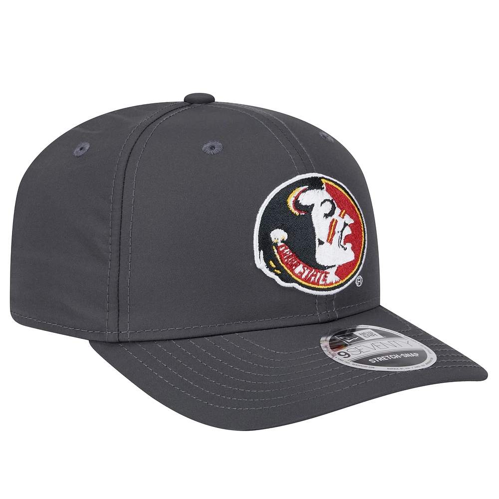 Casquette extensible à boutons-pression 9SEVENTY Florida State Seminoles New Era anthracite pour homme