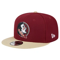 Men's New Era Garnet/Gold Florida State Seminoles Two-Tone 9FIFTY Snapback Hat