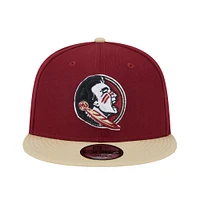 Men's New Era Garnet/Gold Florida State Seminoles Two-Tone 9FIFTY Snapback Hat