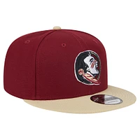 Men's New Era Garnet/Gold Florida State Seminoles Two-Tone 9FIFTY Snapback Hat