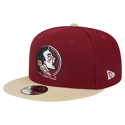 Casquette Snapback bicolore 9FIFTY pour homme New Era Garnet Florida State Seminoles