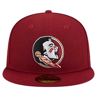 Casquette ajustée 59FIFTY New Era pour homme, couleur grenat, Florida State Seminoles