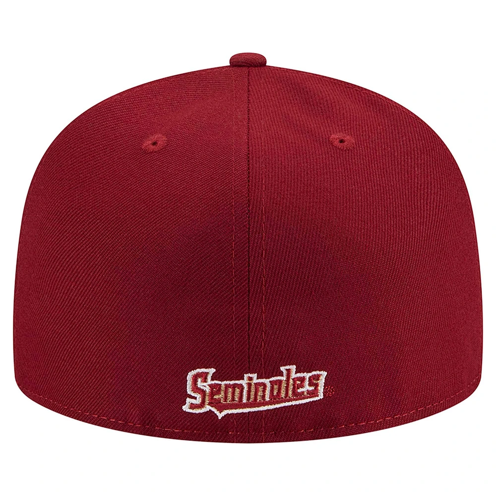 Casquette ajustée 59FIFTY New Era pour homme, couleur grenat, Florida State Seminoles