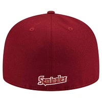 Casquette ajustée 59FIFTY New Era pour homme, couleur grenat, Florida State Seminoles