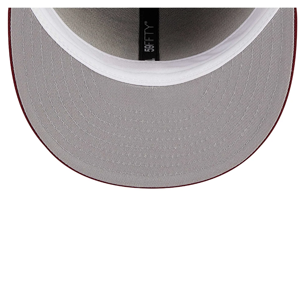 Casquette ajustée 59FIFTY New Era pour homme, couleur grenat, Florida State Seminoles