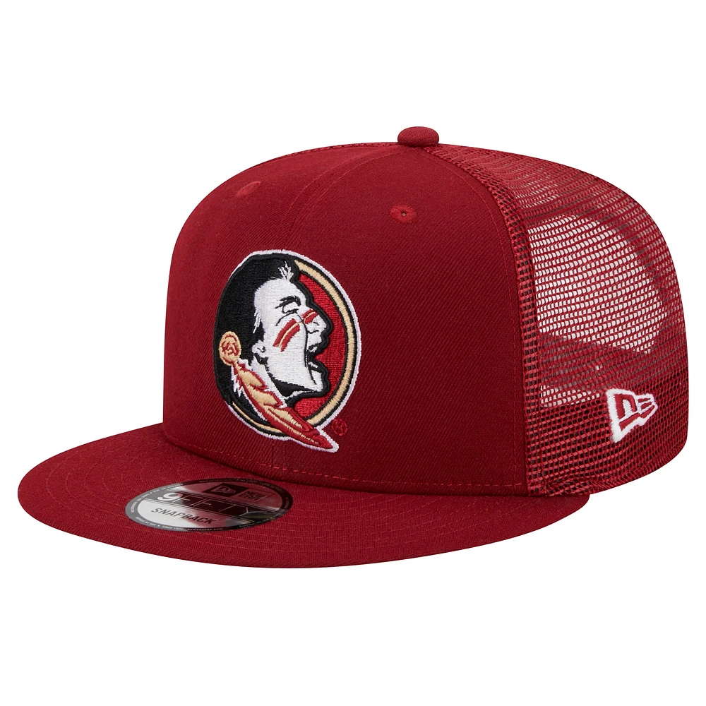 Casquette Snapback 9FIFTY Trucker pour homme New Era Garnet Florida State Seminoles