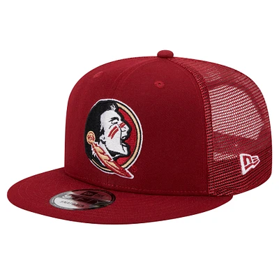 Men's New Era Garnet Florida State Seminoles 9FIFTY Trucker Snapback Hat