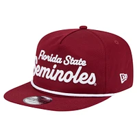 Men's New Era Garnet Florida State Seminoles Adventure Team Text Golfer Snapback Hat