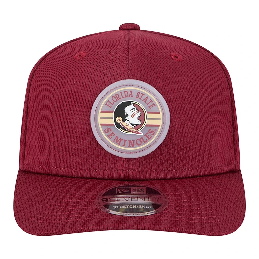 Men's New Era Garnet Florida State Seminoles Patched 9SEVENTY Stretch-Snap Adjustable Hat