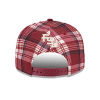 Casquette à pression à carreaux 9FIFTY pour homme New Era Garnet Florida State Seminoles