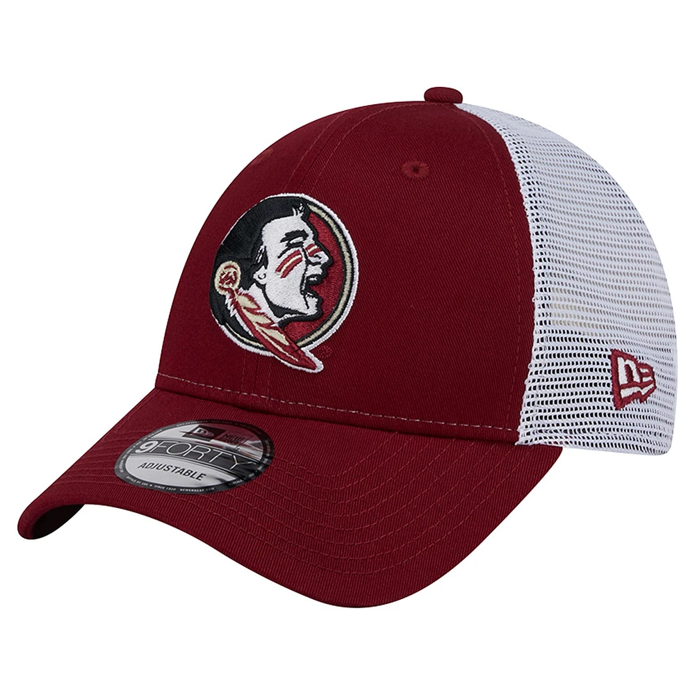 Men's New Era Garnet Florida State Seminoles Trucker 9FORTY Adjustable Hat