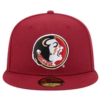 Casquette ajustée New Era 59FIFTY Garnet Florida State Seminoles pour homme